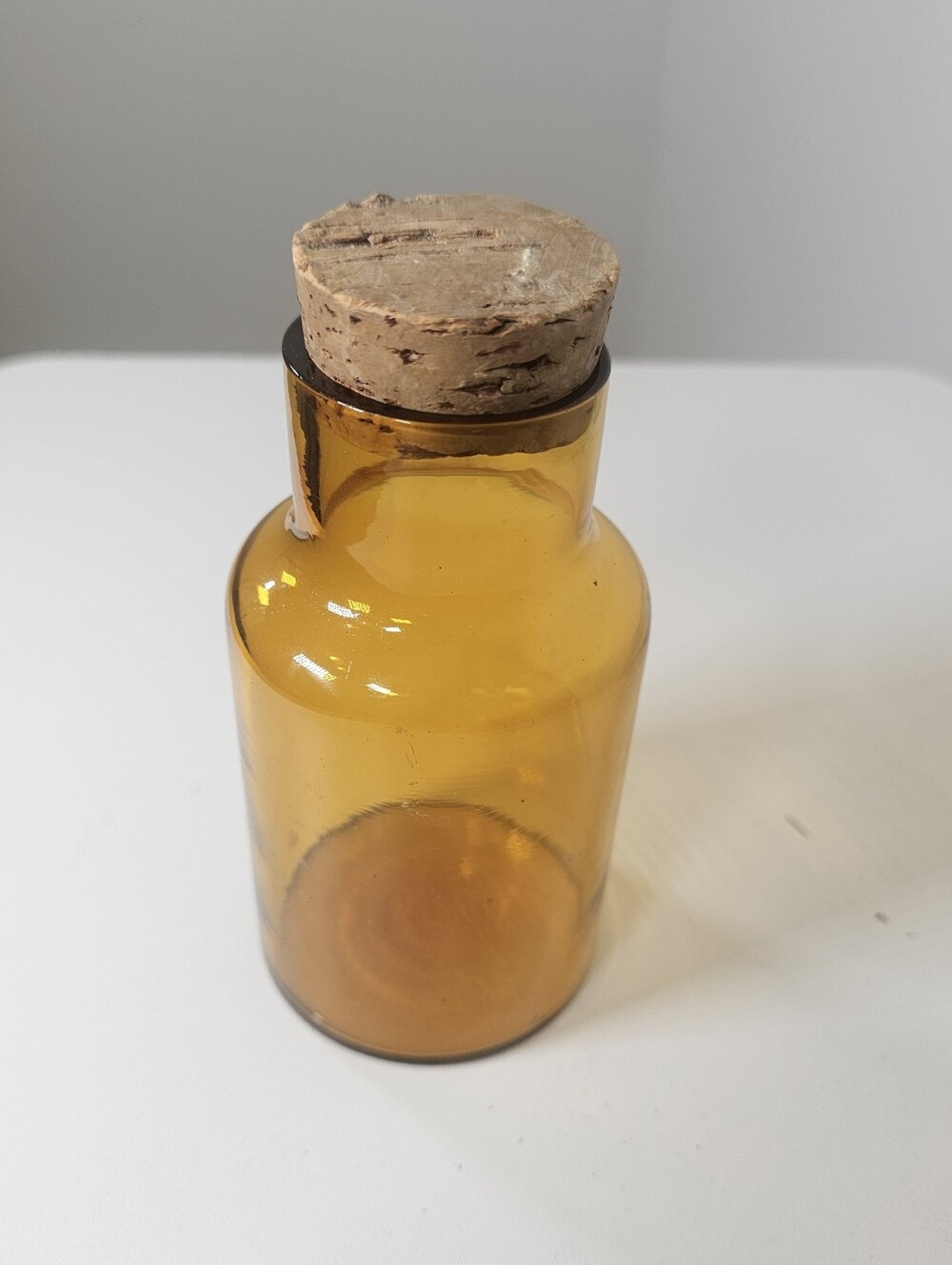 Amber Cork Top Bottle Pharmaceutical Bottle Colored Glass Prescription Druggist - Picture 2 of 5